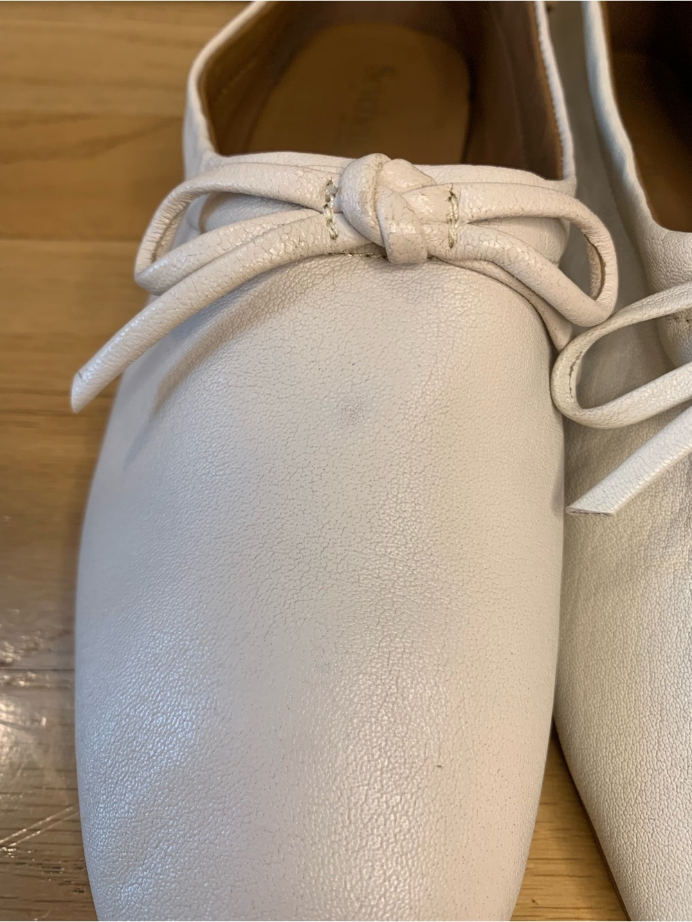 Seychelles Women's White Leather Tie-Front Flats - Picture 4 of 12